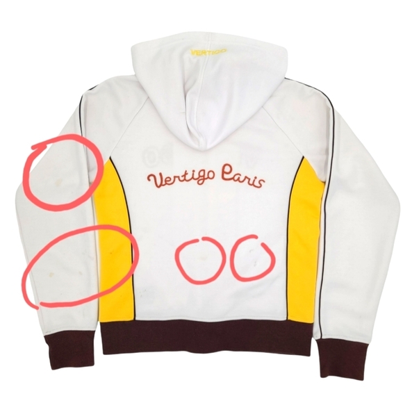 Vertigo Paris Zip Hoodie Track Jacket Size Medium White - Picture 4 of 7